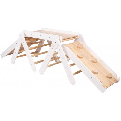 MeowBaby Lezecí trojúhelník se skluzavkou a lezeckou stěnou Bílý – Zboží Dáma