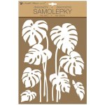 Room Decor 10487 Samolepicí dekorace na stěnu bílé listy Monstery s glitry rozměry 28 x 41 cm – Zbozi.Blesk.cz