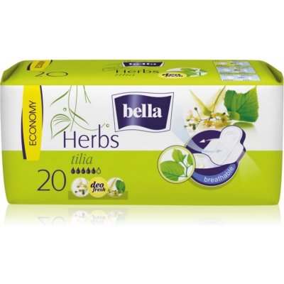 Bella Herbs Tilia hygienické prodyšné vložky s křidélky a jemnou vůní 20 ks – Zboží Mobilmania