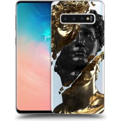 Pouzdro Picasee silikonové Samsung Galaxy S10 G973 - Black Gold čiré