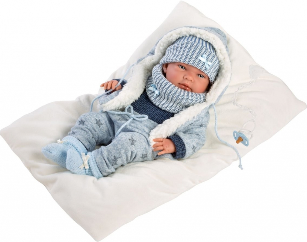Llorens 73881 NEW BORN CHLAPEČEK realistická miminko s celovinylovým tělem 40 cm