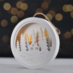 Solight LED dekorace závěsná les a chatka bílá 2x AAA – Zboží Dáma