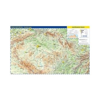 Česká republika - nástěnná obecně zeměpisná mapa 1:500 000/TUBUS
