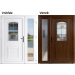 Soft Dvoukřídlé vchodové 3D 302+Sklo Nisip Zlatý dub/bílá levé 150 x 200 cm – Hledejceny.cz