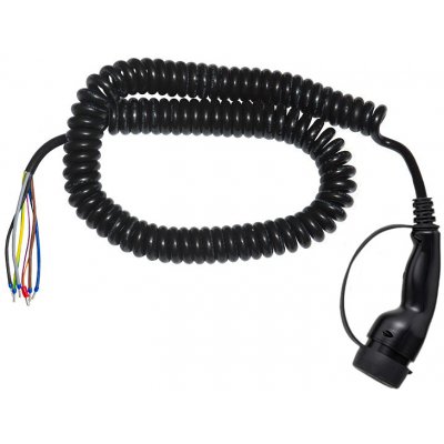 Ratio Electric E-line vinutý nabíjecí kabel Typ 2 otevřený konec 7,4 kW 1 fáze 32 A – Sleviste.cz