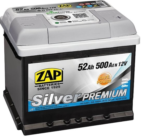 ZAP Silver Premium 12V 52Ah 500A 55225/55245