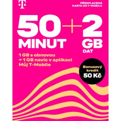 Karta T-Mobile Twist 50 MINUT + 2GB – Zbozi.Blesk.cz
