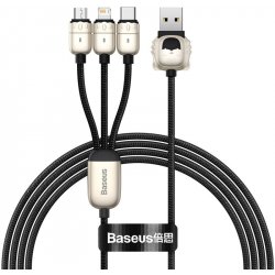 Baseus CASX010001 Rapid Series 3v1, USB/Micro USB, Lightning, USB-C, 1,2m, černý