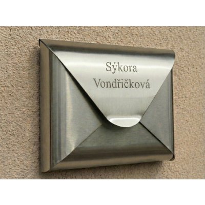 Nerezová schránka Psaníčko Junior A4 se jménem – pískovaný nápis Font: Times New Roman – Hledejceny.cz