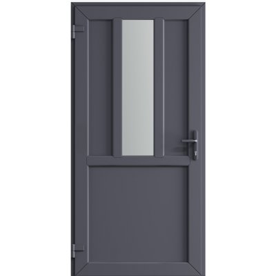 Homedoors Vchodové dveře 110 x 205 cm levé šedé prosklené – Zboží Mobilmania