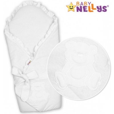 Baby Nellys Zavinovačka s výztuží Medvídek TEDDY jersey bílá