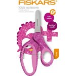 FISKARS Dětské nůžky se zaoblenou špičkou 13 cm - růžové třpytky FISKARS 1064074 – Zboží Mobilmania