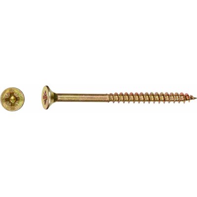 Uni vrut se zápustnou hlavou PZ2 částečný závit žlutě pozink. 5x40 mm, 200 ks – Hledejceny.cz