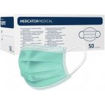 Mercator Medical Chirurgická ústenka z netkané textilie se šňůrkami, třívrstvá zelená 50 ks – Zboží Mobilmania