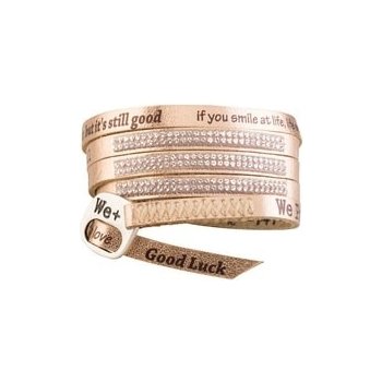 We Positive náramek Wrap v barvě růžového zlata s nápisy a krystaly  Swarovski Elements Rose Gold SW003 od 1 301 Kč - Heureka.cz