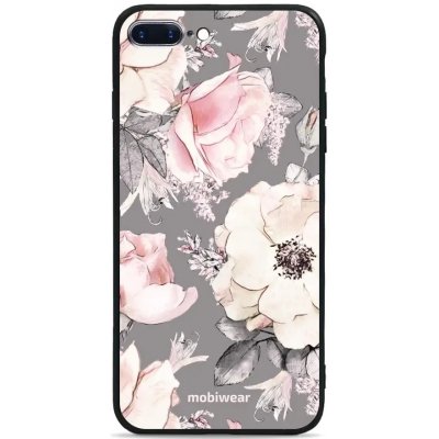 Pouzdro Mobiwear Glossy Apple iPhone 8 Plus - G034G - Květy na šedém pozadí