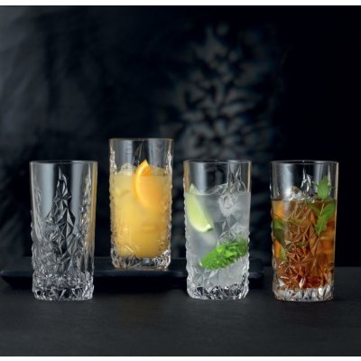 Nachtmann Long Drink sklenice na koktejly a nealko nápoje Sculpture 4 x 420 ml – Zboží Mobilmania