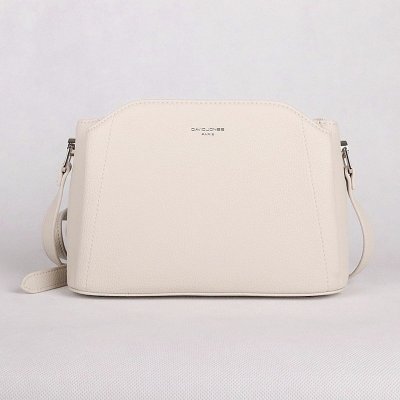 David Jones Malá/střední pevná tříoddílová crossbody kabelka CM6926 krémově bílá – Zboží Mobilmania