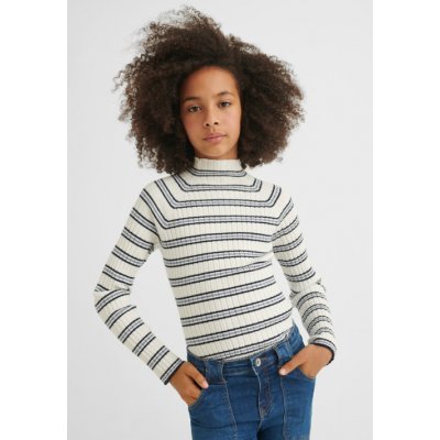 Mayoral svetr se stojáčkem žebro pruhy bílý – Hledejceny.cz