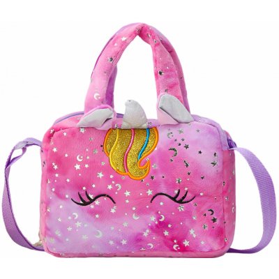 Girls Chlupatá plyšová kabelka Jednorožec tm. růžová – Zboží Dáma