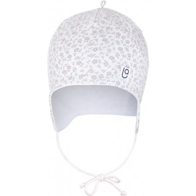 Little Angel Čepice podšitá zavazovací Outlast® bílá sv.hnědé květy bílá – Zboží Dáma