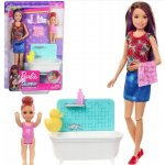Barbie chůva herní set Bruneta s vanou – Hledejceny.cz