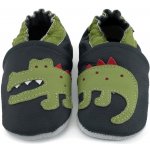 Carozoo Kožené capáčky s koženou podrážkou krokodýlek Modrá – Zbozi.Blesk.cz