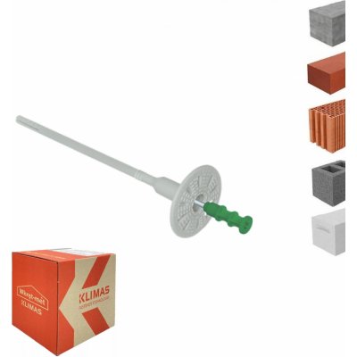 KLIMAS Wkret-met WKTHERM-S Talířová hmoždinka s kovovým šroubem a zkrácenou expanzní zónou Ø8 mm 235 mm - 100 ks – Sleviste.cz