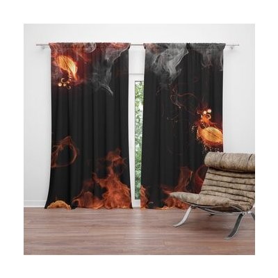 Sablio Závěs Červený oheň: 2ks 140x250cm – Hledejceny.cz