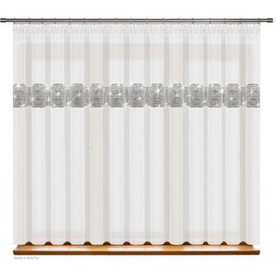 Fliying Hotová voálová záclona L238-3 bílá se zirkony 300x150 cm – Hledejceny.cz