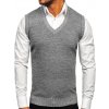 Pánská vesta Bolf pánský svetr bez rukávů 8121 šedý