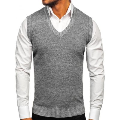 Bolf pánský svetr bez rukávů 8121 šedý – Zboží Mobilmania