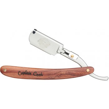 ​Captain Cook Shaving Razor, Wooden Handle 04894 břitva na vyměnitelné žiletky, celá čepel