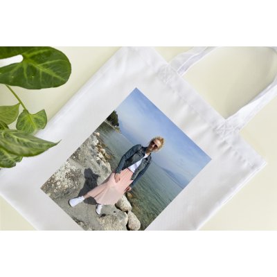 Látková taška bílá s fotkou Bílá taška fotka – Zboží Mobilmania