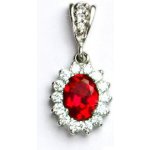 Čištín Stříbrný přívěsek zirkon rubín čiré zirkony Kate P 1507 – Sleviste.cz