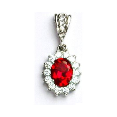 Čištín Stříbrný přívěsek zirkon rubín čiré zirkony Kate P 1507 – Sleviste.cz