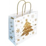 Dárková vánoční taška 25*11*24 cm, bílý sulfátový papír 120 g – Zboží Dáma