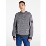 Calvin Klein Jeans Badge Plated Crewneck Ck Black/ Bright White – Zboží Mobilmania