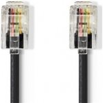 Nedis TCGP90100BK20 telefonní propojovací zástrčka RJ10 zástrčka - zástrčka RJ10, kroucený, 2m, černý – Zbozi.Blesk.cz