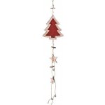 Závěs dřevo 135x160mm strom, přírodní s glitrem, červená – Hledejceny.cz