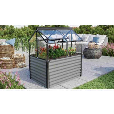 VITAVIA vyvýšený záhon s pařeništěm GAIA JUMBO sklo 3 mm černý LG3739 – Zboží Dáma