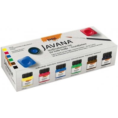 Kreul Sada barev na světlý textil 6 x 20 ml Základní JAVANA – Zboží Dáma Kreul Sada barev na světlý textil 6 x 20 ml Základní JAVANA – Zboží Dáma