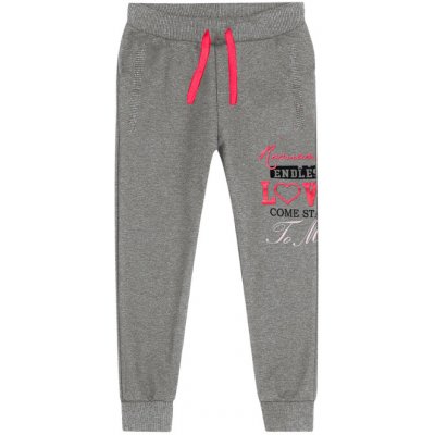 Kugo dívčí tepláky M6013 šedé – Zboží Dáma