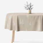 Goldea vánoční oválný ubrus 100% bavlněné plátno severské stromky 120x180 cm – Zboží Dáma