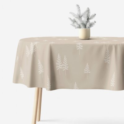Goldea vánoční oválný ubrus 100% bavlněné plátno severské stromky 120x180 cm – Zboží Dáma