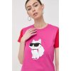 Dámská Trička Karl Lagerfeld Bavlněné tričko růžová