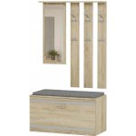 Framire Skříň do předsíě V2 se zrcadlem a sedátkem Sonoma 90 cm – Zboží Dáma