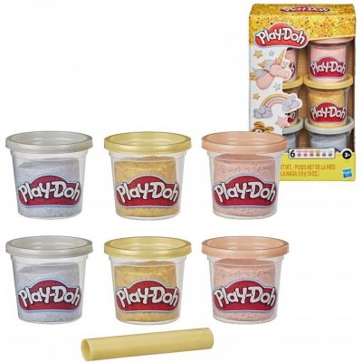 Hasbro Play Doh Sada 6 kelímků třpytivá zlatá stříbrná a růžová E9433 – Zboží Dáma