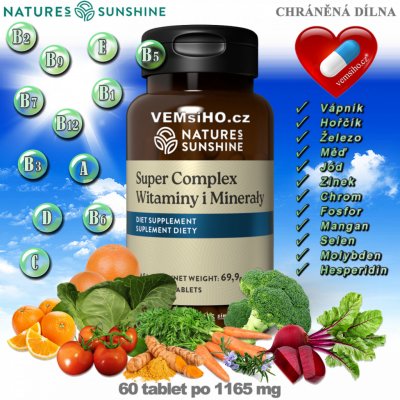 Nature’s Sunshine Vitamíny a Minerály Super Complex 60 tablet po 1165 mg – Hledejceny.cz