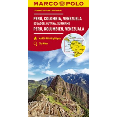 Kontinentalkarte Peru Kolumbien Venezuela 1:4 000 000 – Zboží Mobilmania